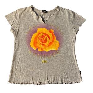 Vintage 90s LEI V Neck Babydoll Top M Y2K Fairycore Girls Attitude T-shirt